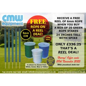FREE Rope on a Reel Deal when you buy a box of 25 Green Recycled Plastic Rope Stake - 24"